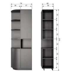 Wandkasten<WOOOD Wandkast Finca Zwart - 78x210x40 cm