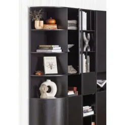 Wandkasten<WOOOD Wandkast Finca Zwart - 40x210x40 cm