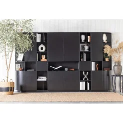 Wandkasten<WOOOD Wandkast Finca Zwart - 78x210x40 cm
