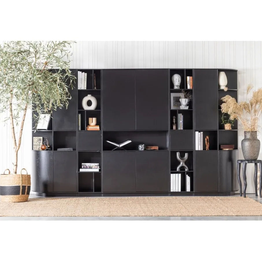 Wandkasten<WOOOD Wandkast Finca Zwart - 78x210x40 cm