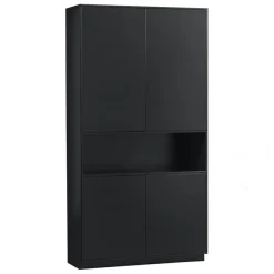 Wandkasten<WOOOD Wandkast Finca Zwart - 110x210x40 cm