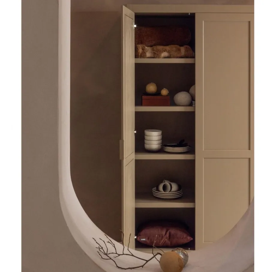 Wandkasten<WOOOD Wandkast Gunnar Mud - 120x217x48 cm