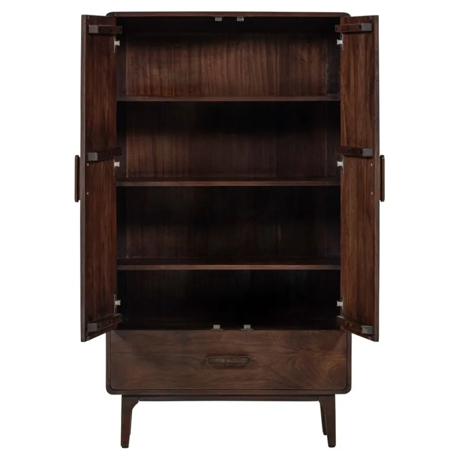 Wandkasten<WOOOD Wandkast Liya Donkerbruin - 85x150x35 cm