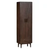 Wandkasten<WOOOD Wandkast Liya Donkerbruin - 60x200x35 cm