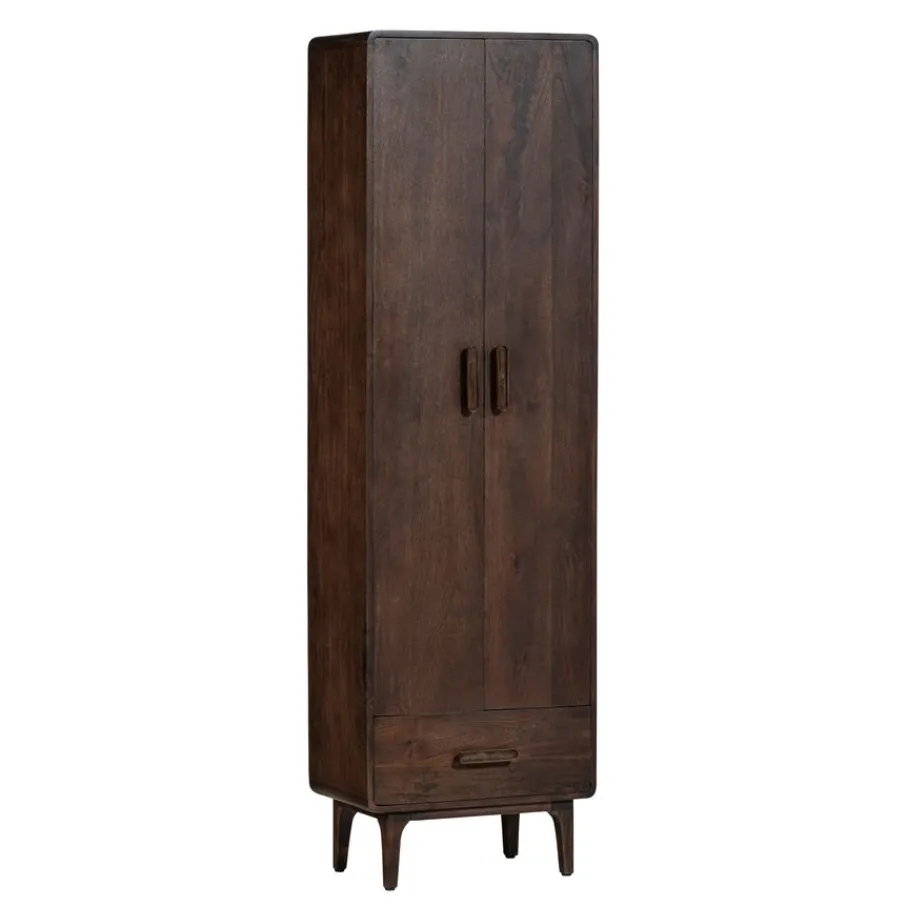 Wandkasten<WOOOD Wandkast Liya Donkerbruin - 60x200x35 cm