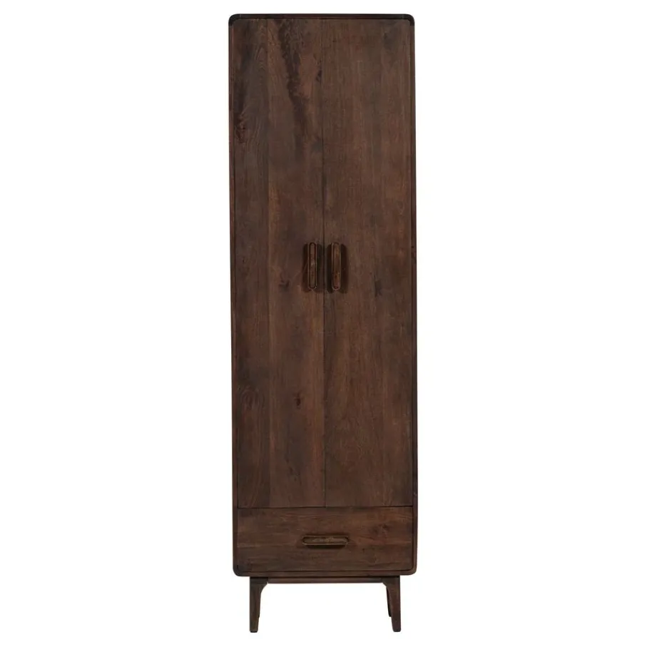 Wandkasten<WOOOD Wandkast Liya Donkerbruin - 60x200x35 cm