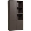 Wandkasten<WOOOD Wandkast Meggy Links Middenbruin - 108x215x40 cm