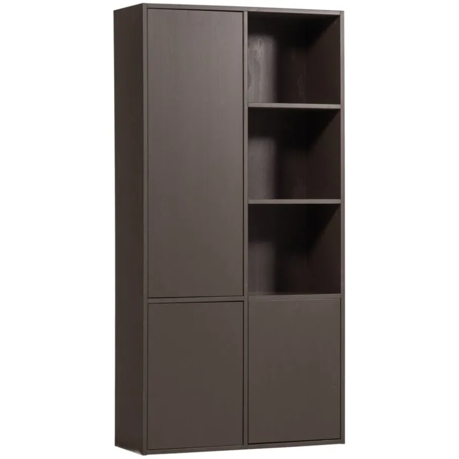 Wandkasten<WOOOD Wandkast Meggy Links Middenbruin - 108x215x40 cm