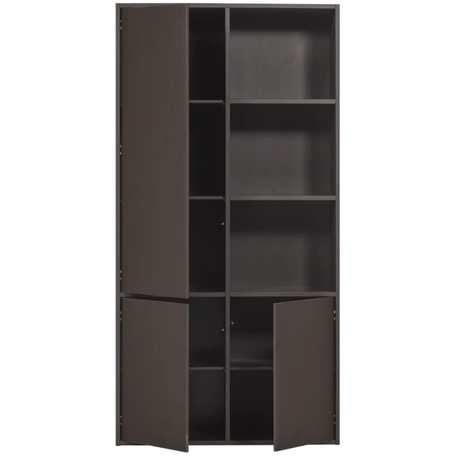 Wandkasten<WOOOD Wandkast Meggy Links Middenbruin - 108x215x40 cm