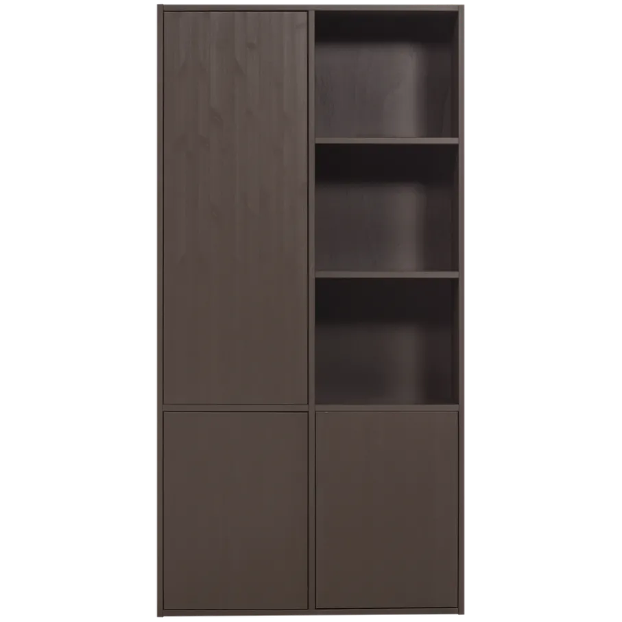 Wandkasten<WOOOD Wandkast Meggy Links Middenbruin - 108x215x40 cm