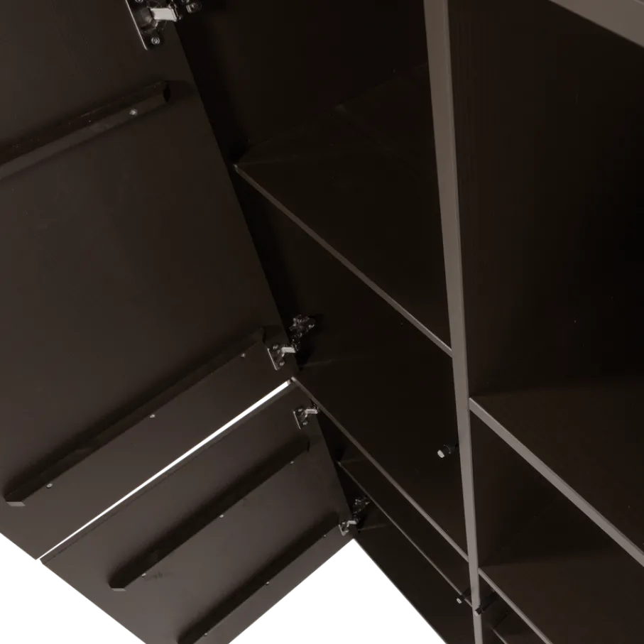 Wandkasten<WOOOD Wandkast Meggy Links Middenbruin - 108x215x40 cm