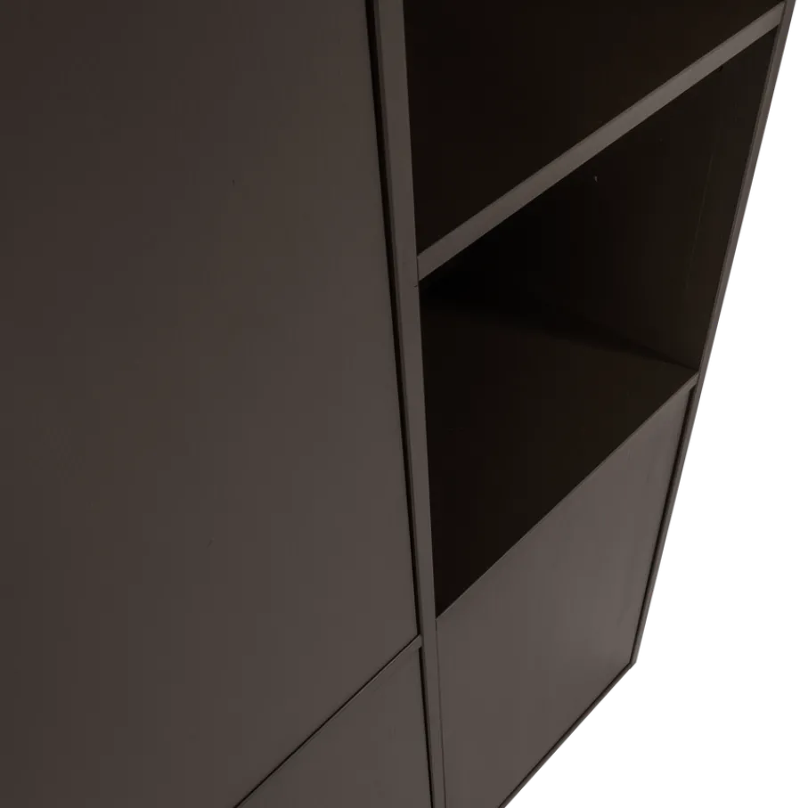 Wandkasten<WOOOD Wandkast Meggy Links Middenbruin - 108x215x40 cm