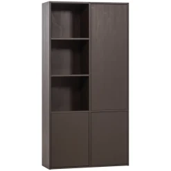 Wandkasten<WOOOD Wandkast Meggy Rechts Middenbruin - 108x215x40 cm