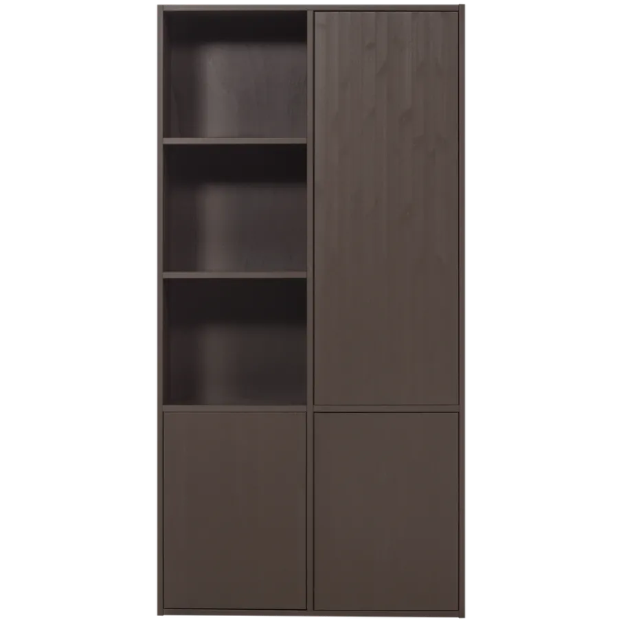 Wandkasten<WOOOD Wandkast Meggy Rechts Middenbruin - 108x215x40 cm