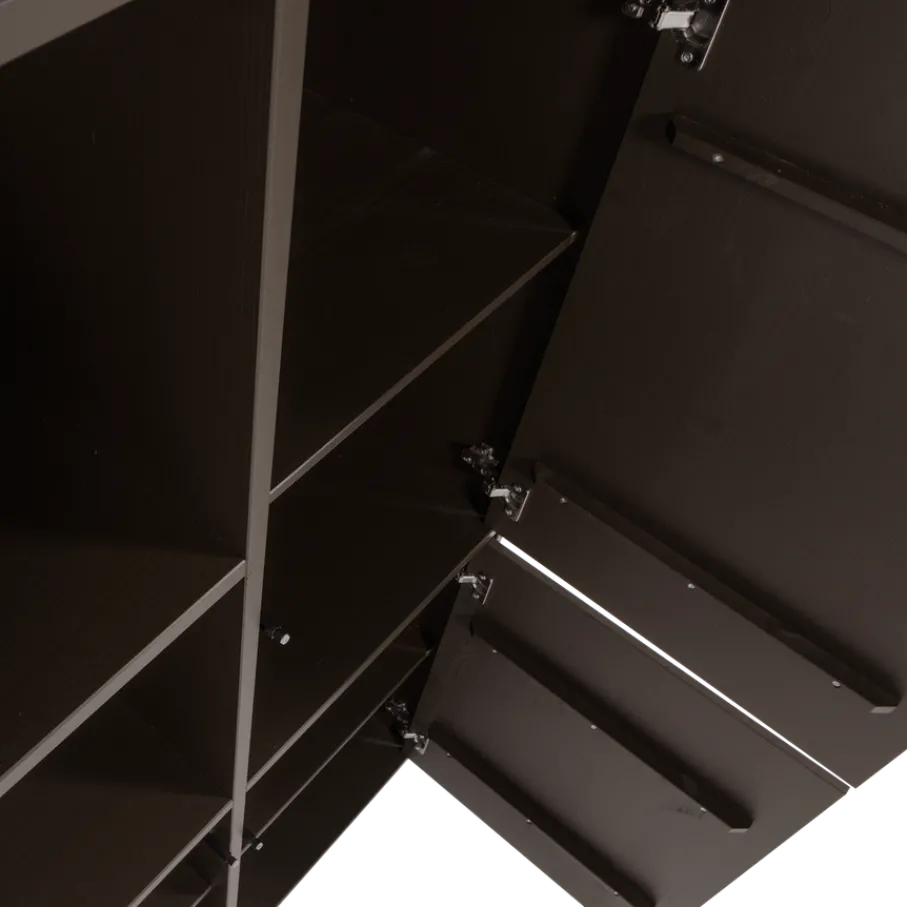 Wandkasten<WOOOD Wandkast Meggy Rechts Middenbruin - 108x215x40 cm