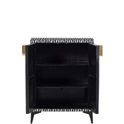 Opbergkasten<WOOOD Wandkast Menne Zwart - 81x108x43 cm