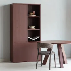 Opbergkasten<WOOOD Wandkast Merel Bordeaux - 100x200x40 cm