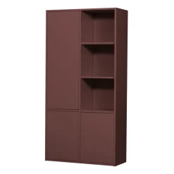Opbergkasten<WOOOD Wandkast Merel Bordeaux - 100x200x40 cm