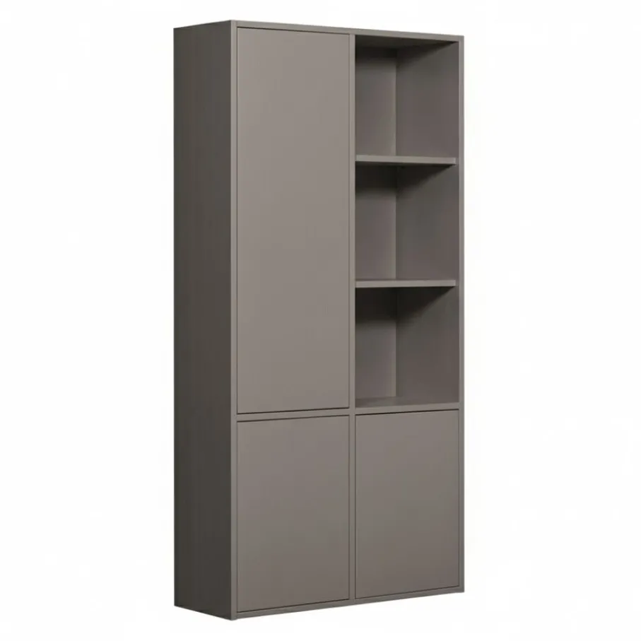 Opbergkasten<WOOOD Wandkast Merel Warmgrijs - 100x200x40 cm