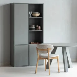 Opbergkasten<WOOOD Wandkast Merel Warmgrijs - 100x200x40 cm