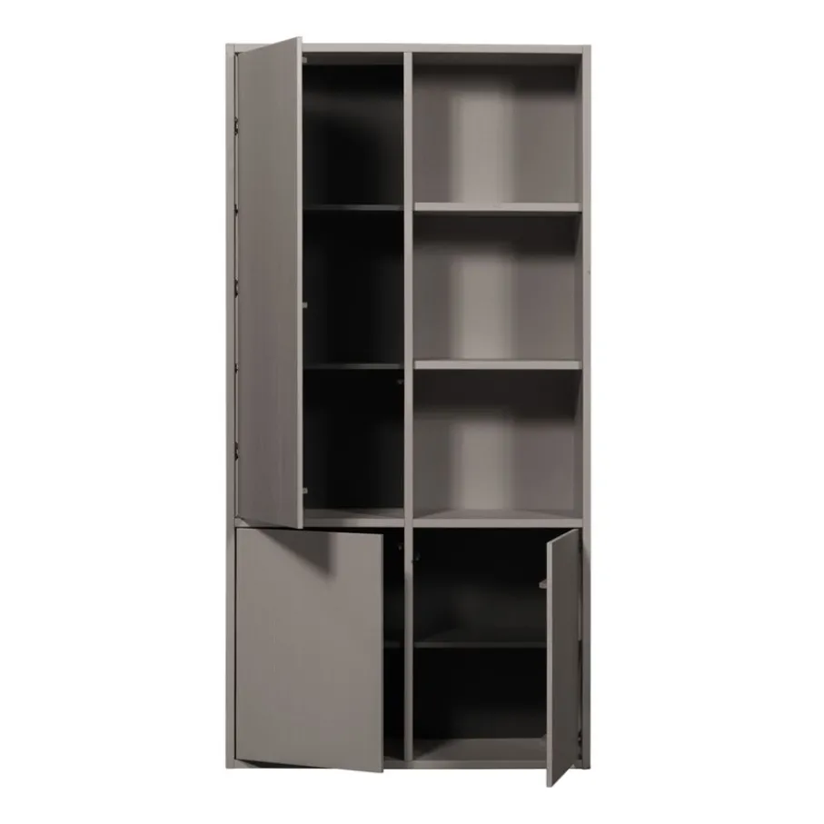 Opbergkasten<WOOOD Wandkast Merel Warmgrijs - 100x200x40 cm