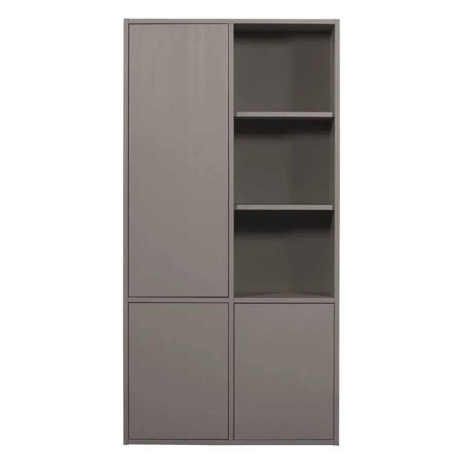 Opbergkasten<WOOOD Wandkast Merel Warmgrijs - 100x200x40 cm