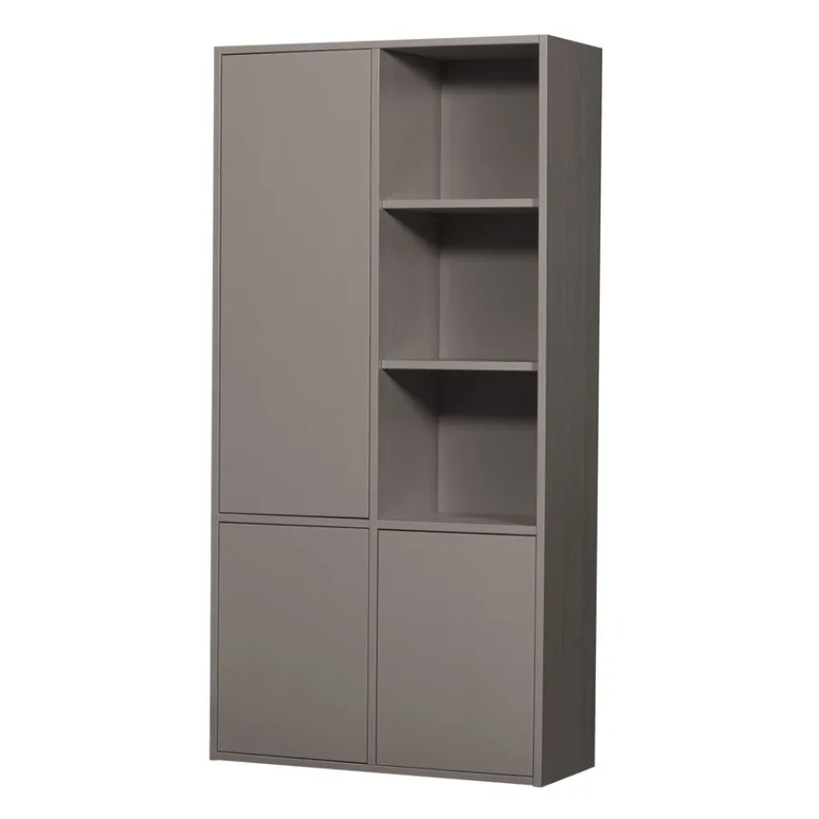 Opbergkasten<WOOOD Wandkast Merel Warmgrijs - 100x200x40 cm