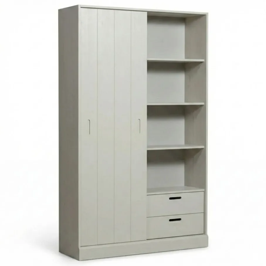 Wandkasten<WOOOD Wandkast Mila Grijs - 120x200x42 cm