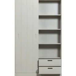 Wandkasten<WOOOD Wandkast Mila Grijs - 120x200x42 cm