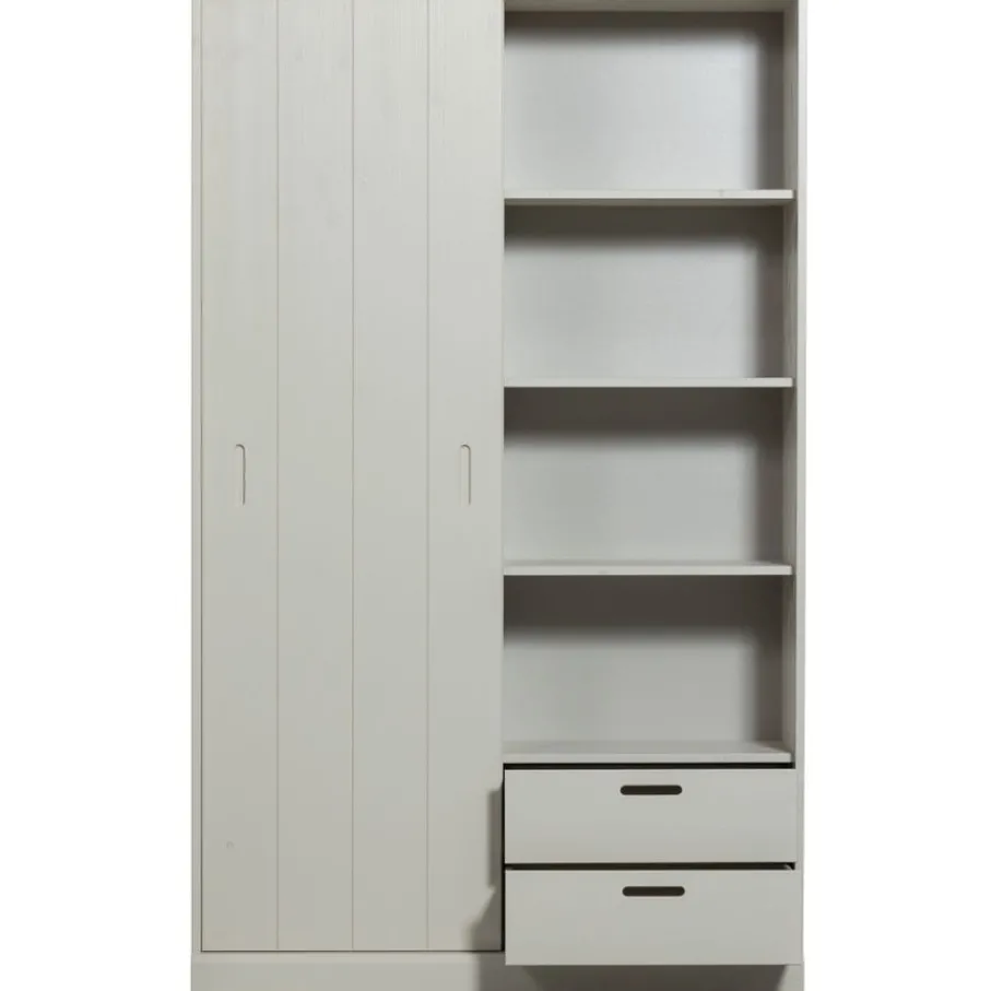 Wandkasten<WOOOD Wandkast Mila Grijs - 120x200x42 cm