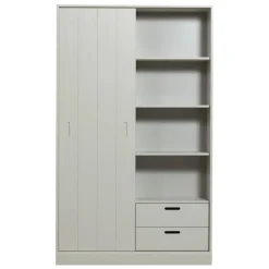 Wandkasten<WOOOD Wandkast Mila Grijs - 120x200x42 cm