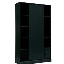Wandkasten<WOOOD Wandkast Move Zwart - 120x200x42 cm