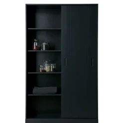 Wandkasten<WOOOD Wandkast Move Zwart - 120x200x42 cm