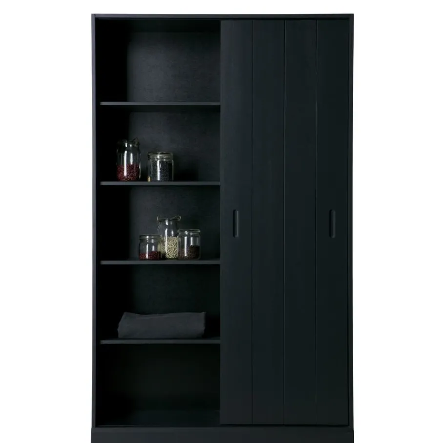 Wandkasten<WOOOD Wandkast Move Zwart - 120x200x42 cm