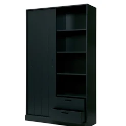 Wandkasten<WOOOD Wandkast Move Zwart - 120x200x42 cm