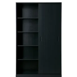 Wandkasten<WOOOD Wandkast Move Zwart - 120x200x42 cm