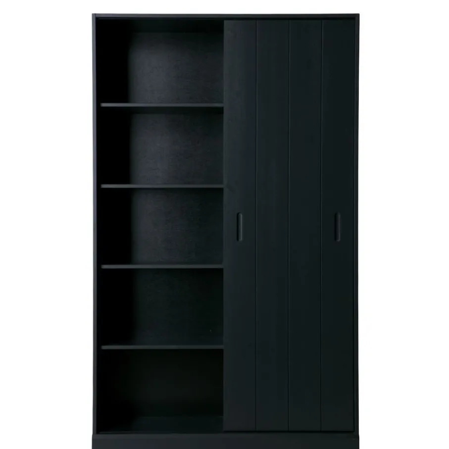 Wandkasten<WOOOD Wandkast Move Zwart - 120x200x42 cm