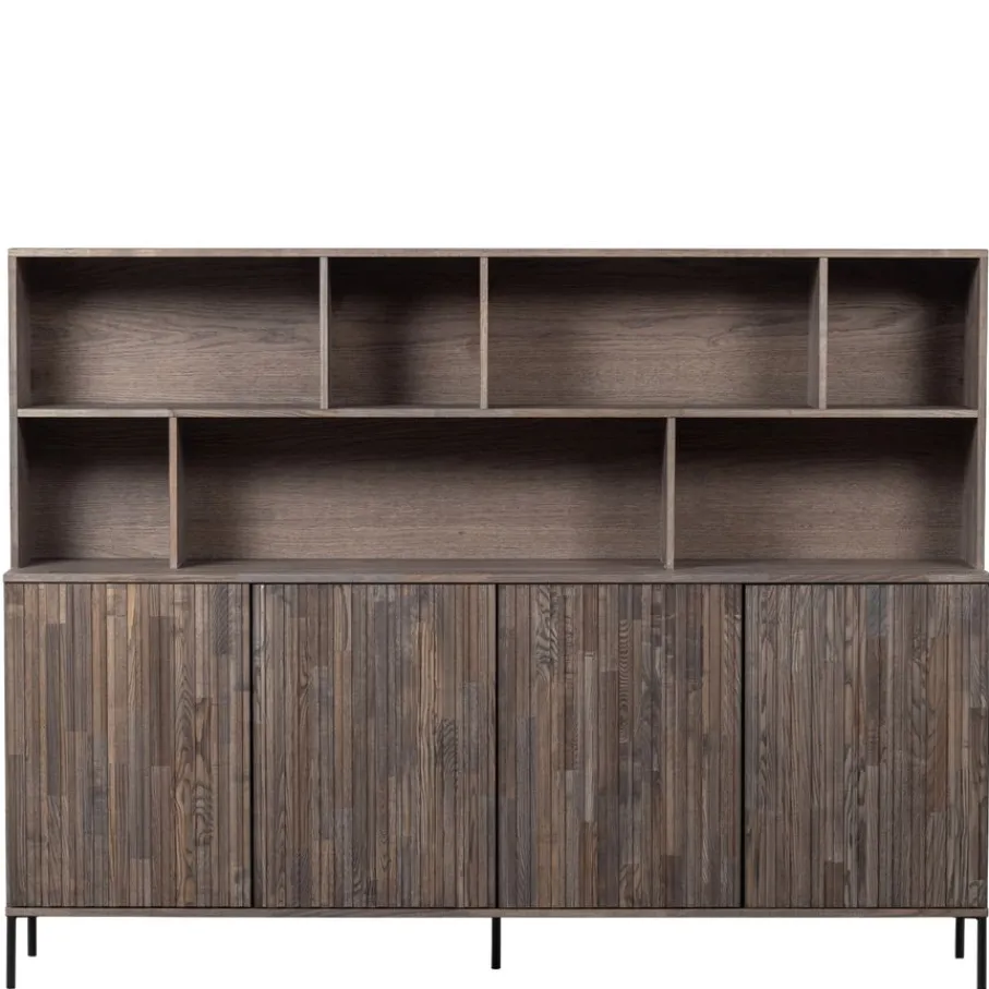 Wandkasten<WOOOD Wandkast New Gravure Bruin - 200x150x44 cm