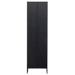 Wandkasten<WOOOD Wandkast New Gravure Zwart - 60x210x42 cm