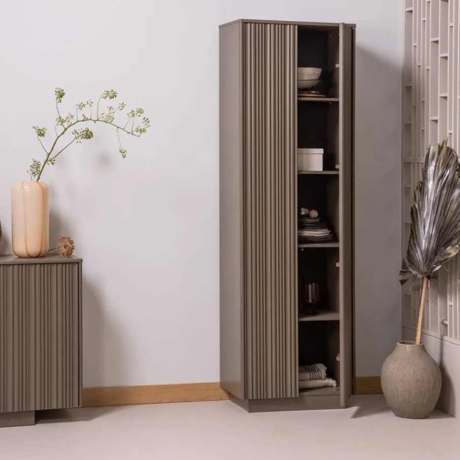 Wandkasten|Kledingkasten<WOOOD Wandkast Nova Truffel - 67x215x40 cm