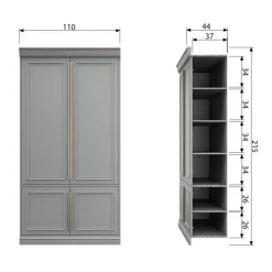 Wandkasten<WOOOD Wandkast Organize Mist - 110x215x44 cm