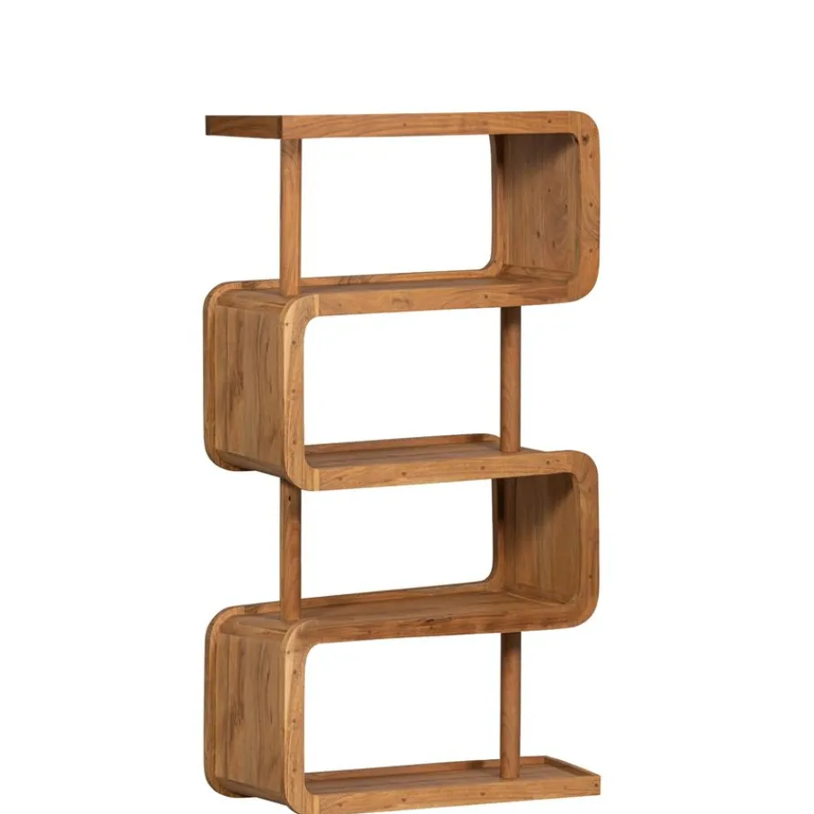 Boekenkasten|Wandkasten<WOOOD Wandkast Rattle Bruin - 82x160x40 cm
