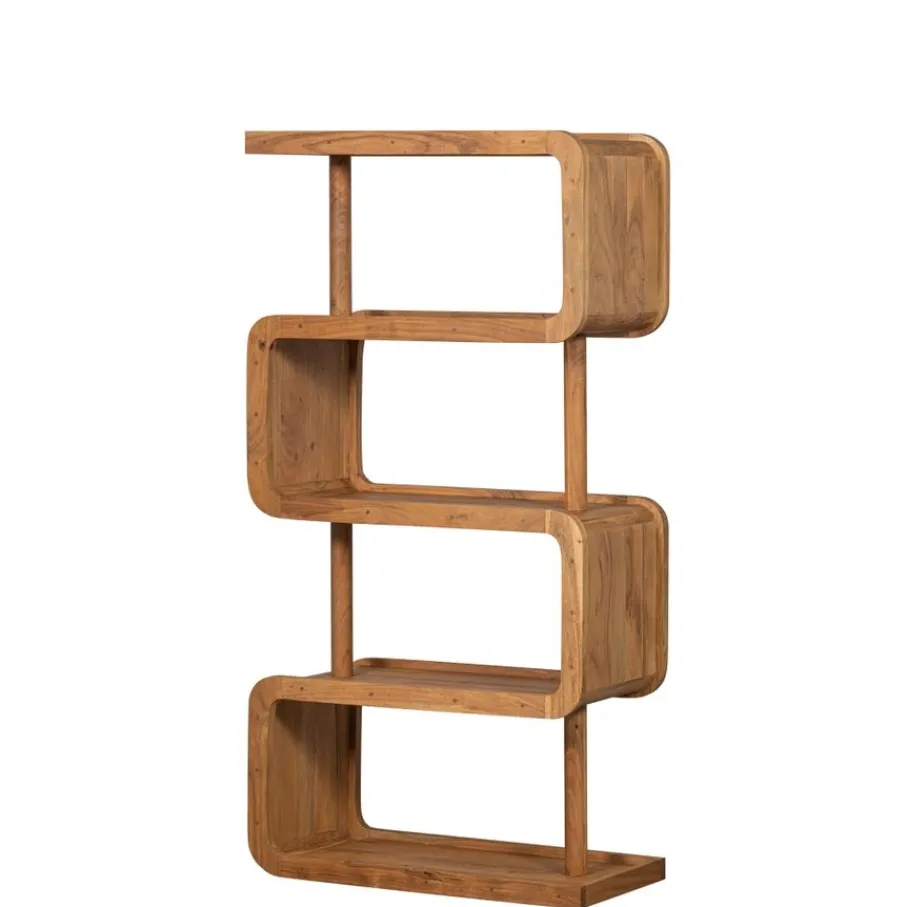 Boekenkasten|Wandkasten<WOOOD Wandkast Rattle Bruin - 82x160x40 cm
