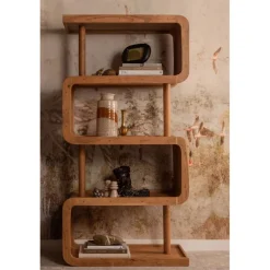Boekenkasten|Wandkasten<WOOOD Wandkast Rattle Bruin - 82x160x40 cm
