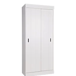 Wandkasten|Kledingkasten<WOOOD Wandkast Row Wit - 85x195x44 cm