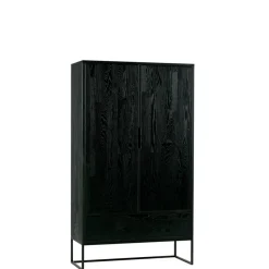 Wandkasten<WOOOD Wandkast Silas Zwart - 85x149x36 cm