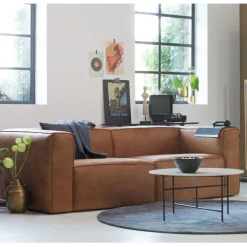 Zitbanken<WOOOD 3,5-Zitsbank Bean Cognac