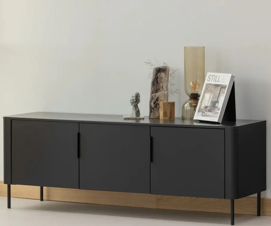 Tv-Meubels<WOOOD (Zwevend) TV-meubel Gunnar Zwart - 154x56x44 cm