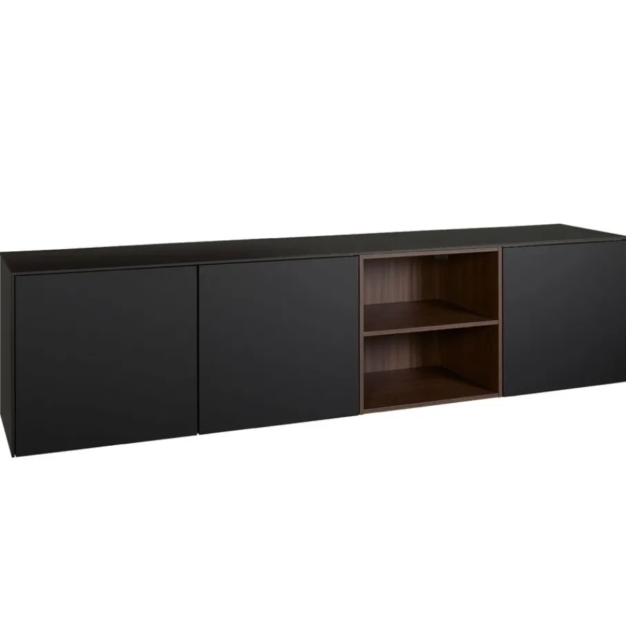 Dressoirs< Zwevend Dressoir Cannes Zwart - 242x59x49 cm
