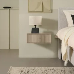 Nachtkastjes< Zwevend Nachtkastje Sem Taupe - 45x18x35 cm
